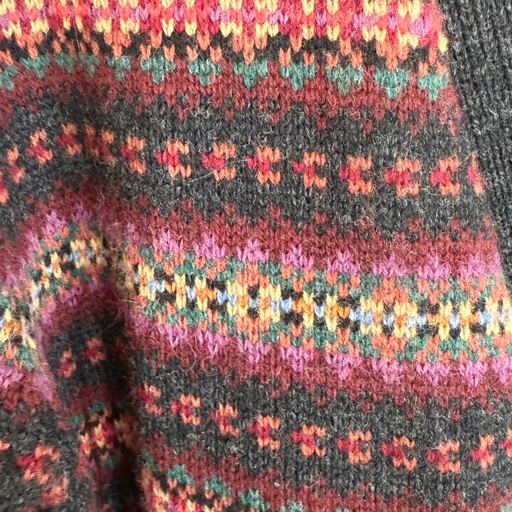 Lauren Ralph Lauren Wool Cardigan Sweater Car Coat Vintage Y2K Fair Isle Country - Picture 15 of 15